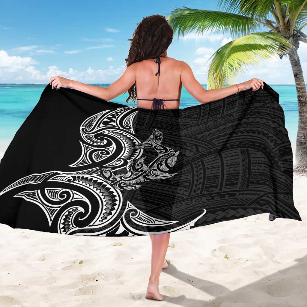 New Zealand Hammerhead Shark Sarong Maori Haehae Mangopare Black - Aussie Hoodie