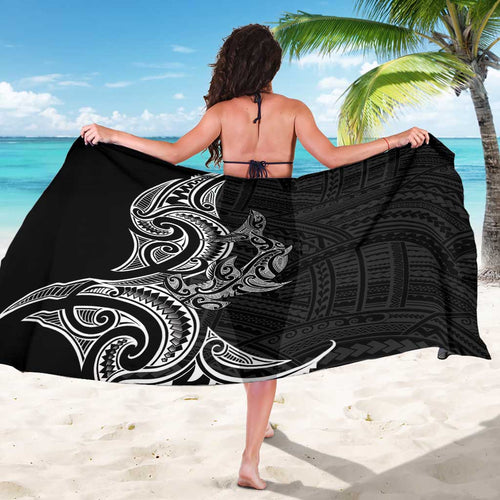 New Zealand Hammerhead Shark Sarong Maori Haehae Mangopare Black - Aussie Hoodie