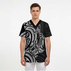 New Zealand Hammerhead Shark Scrub Top Maori Haehae Mangopare Black - Aussie Hoodie