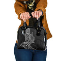 New Zealand Hammerhead Shark Shoulder Handbag Maori Haehae Mangopare Black - Aussie Hoodie
