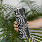 New Zealand Hammerhead Shark Skinny Tumbler Maori Haehae Mangopare Black - Aussie Hoodie