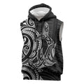 New Zealand Hammerhead Shark Sleeveless Hoodie Maori Haehae Mangopare Black - Aussie Hoodie