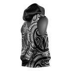 New Zealand Hammerhead Shark Sleeveless Hoodie Maori Haehae Mangopare Black - Aussie Hoodie