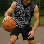 New Zealand Hammerhead Shark Sleeveless Hoodie Maori Haehae Mangopare Black - Aussie Hoodie