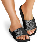 New Zealand Hammerhead Shark Slide Sandals Maori Haehae Mangopare Black - Aussie Hoodie