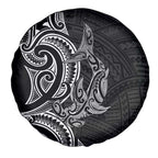 New Zealand Hammerhead Shark Spare Tire Cover Maori Haehae Mangopare Black - Aussie Hoodie