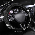 New Zealand Hammerhead Shark Steering Wheel Cover Maori Haehae Mangopare Black - Aussie Hoodie
