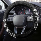 New Zealand Hammerhead Shark Steering Wheel Cover Maori Haehae Mangopare Black - Aussie Hoodie