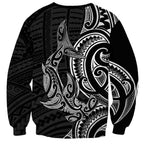 New Zealand Hammerhead Shark Sweatshirt Maori Haehae Mangopare Black - Aussie Hoodie
