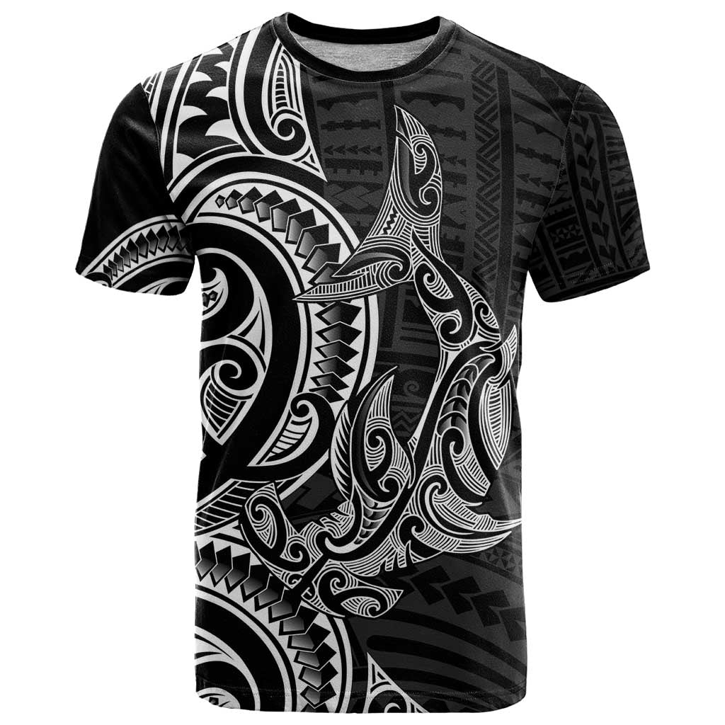 New Zealand Hammerhead Shark T Shirt Maori Haehae Mangopare Black - Aussie Hoodie