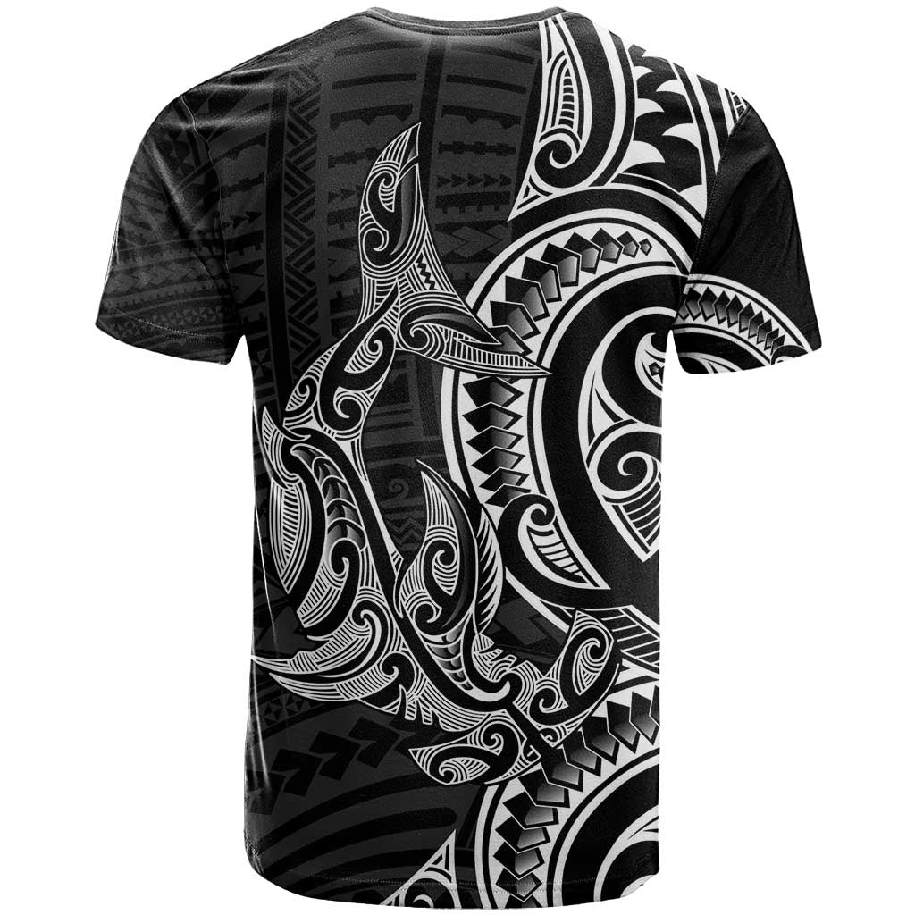 New Zealand Hammerhead Shark T Shirt Maori Haehae Mangopare Black - Aussie Hoodie