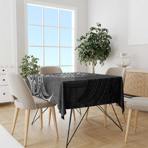 New Zealand Hammerhead Shark Tablecloth Maori Haehae Mangopare Black - Aussie Hoodie