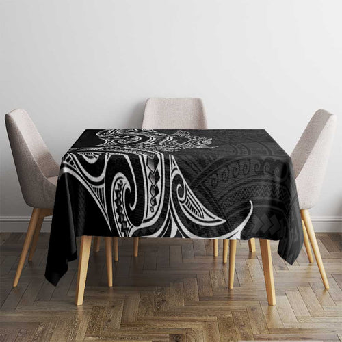 New Zealand Hammerhead Shark Tablecloth Maori Haehae Mangopare Black - Aussie Hoodie