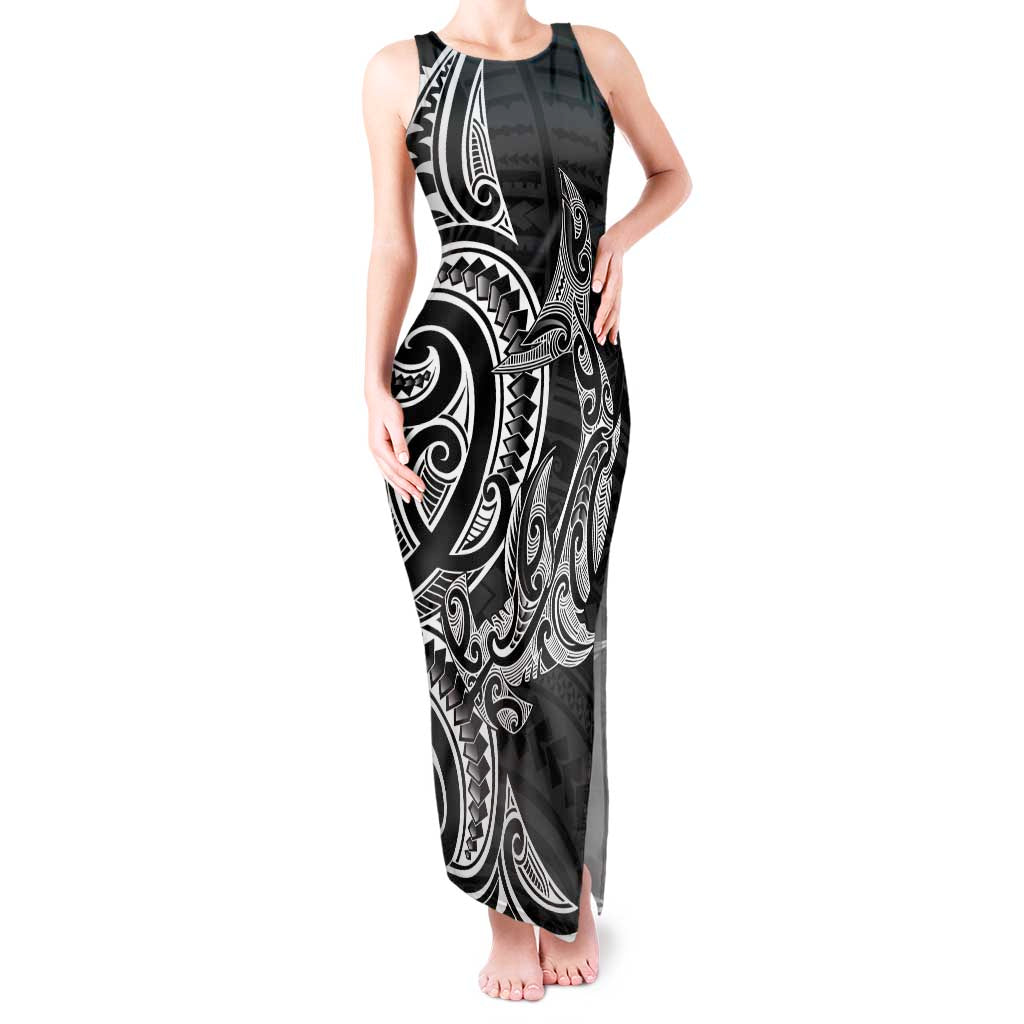 New Zealand Hammerhead Shark Tank Maxi Dress Maori Haehae Mangopare Black - Aussie Hoodie