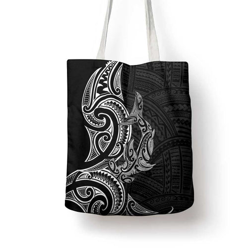 New Zealand Hammerhead Shark Tote Bag Maori Haehae Mangopare Black - Aussie Hoodie
