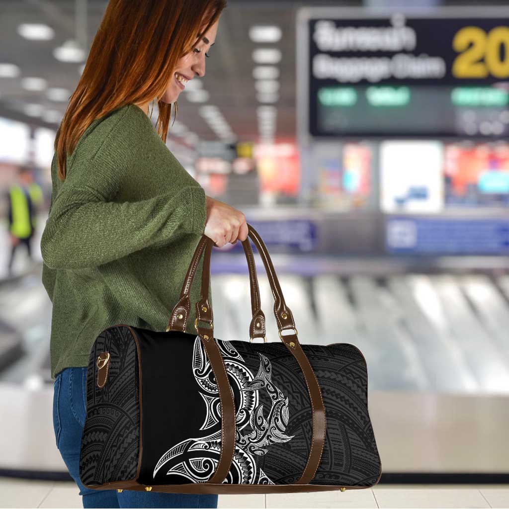 New Zealand Hammerhead Shark Travel Bag Maori Haehae Mangopare Black - Aussie Hoodie