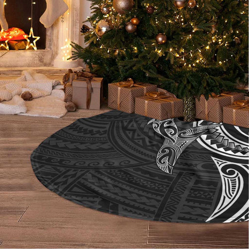 New Zealand Hammerhead Shark Tree Skirt Maori Haehae Mangopare Black - Aussie Hoodie