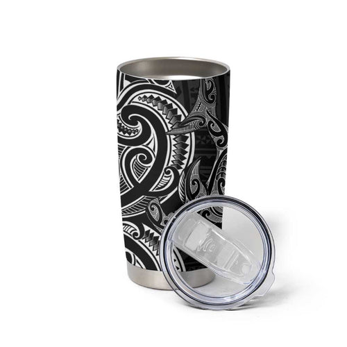 New Zealand Hammerhead Shark Tumbler Cup Maori Haehae Mangopare Black - Aussie Hoodie
