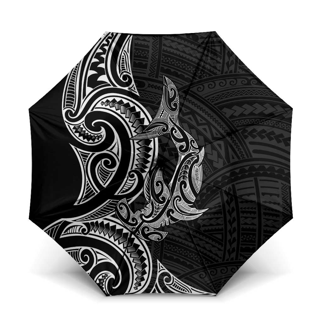 New Zealand Hammerhead Shark Umbrella Maori Haehae Mangopare Black - Aussie Hoodie