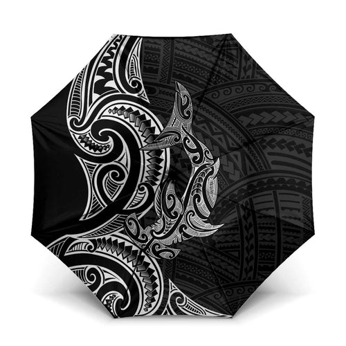 New Zealand Hammerhead Shark Umbrella Maori Haehae Mangopare Black - Aussie Hoodie