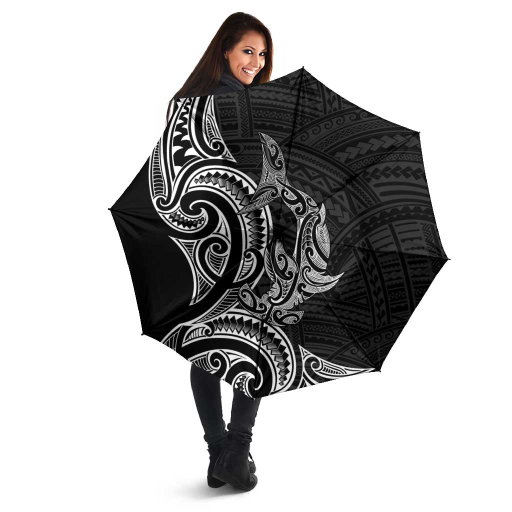 New Zealand Hammerhead Shark Umbrella Maori Haehae Mangopare Black - Aussie Hoodie