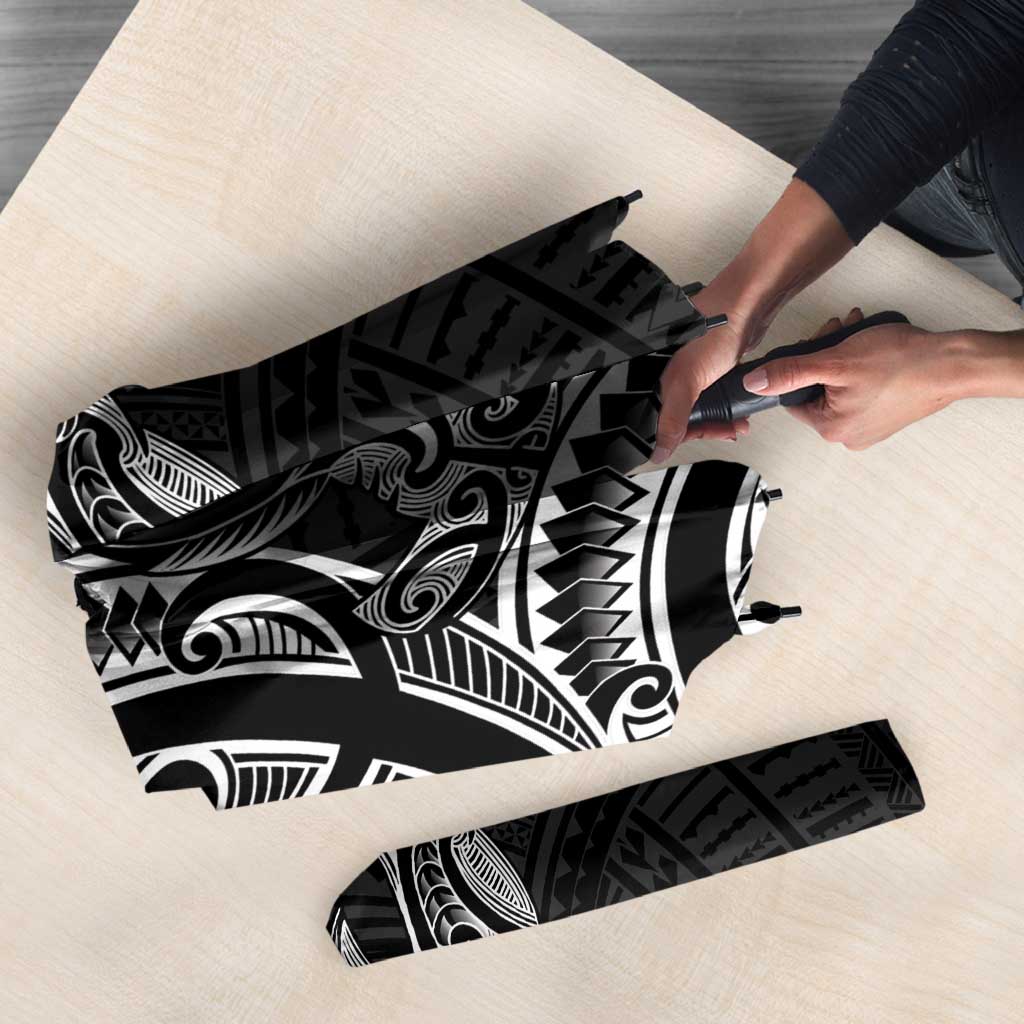 New Zealand Hammerhead Shark Umbrella Maori Haehae Mangopare Black - Aussie Hoodie