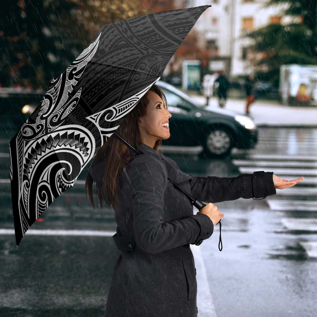 New Zealand Hammerhead Shark Umbrella Maori Haehae Mangopare Black - Aussie Hoodie