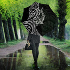 New Zealand Hammerhead Shark Umbrella Maori Haehae Mangopare Black - Aussie Hoodie