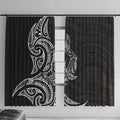 New Zealand Hammerhead Shark Window Curtain Maori Haehae Mangopare Black - Aussie Hoodie