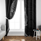 New Zealand Hammerhead Shark Window Curtain Maori Haehae Mangopare Black - Aussie Hoodie