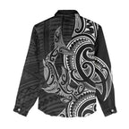 New Zealand Hammerhead Shark Women Casual Shirt Maori Haehae Mangopare Black - Aussie Hoodie