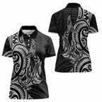 New Zealand Hammerhead Shark Women Polo Shirt Maori Haehae Mangopare Black - Aussie Hoodie