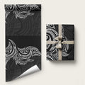 New Zealand Hammerhead Shark Wrapping Paper Maori Haehae Mangopare Black - Aussie Hoodie
