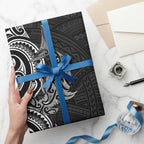 New Zealand Hammerhead Shark Wrapping Paper Maori Haehae Mangopare Black - Aussie Hoodie