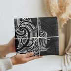 New Zealand Hammerhead Shark Wrapping Paper Maori Haehae Mangopare Black - Aussie Hoodie