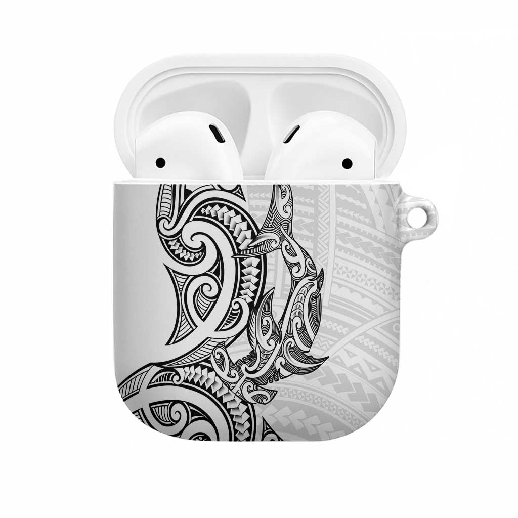 New Zealand Hammerhead Shark AirPods Case Maori Haehae Mangopare White - Aussie Hoodie