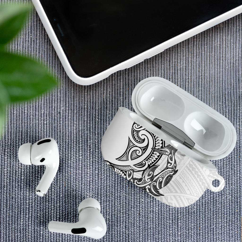 New Zealand Hammerhead Shark AirPods Case Maori Haehae Mangopare White - Aussie Hoodie