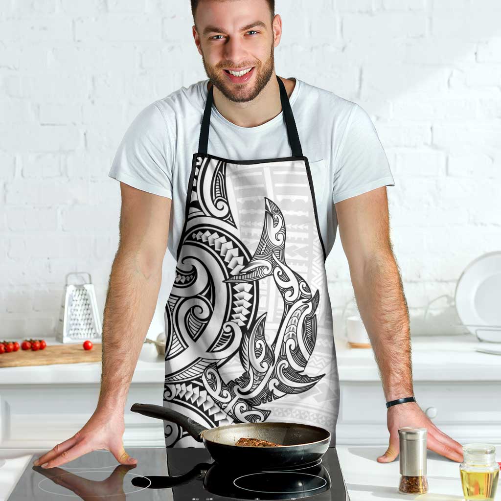 New Zealand Hammerhead Shark Apron Maori Haehae Mangopare White - Aussie Hoodie