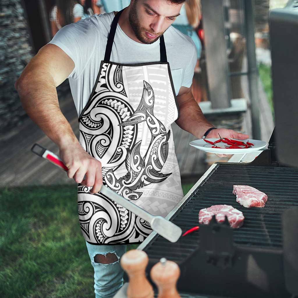 New Zealand Hammerhead Shark Apron Maori Haehae Mangopare White - Aussie Hoodie