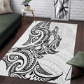 New Zealand Hammerhead Shark Area Rug Maori Haehae Mangopare White - Aussie Hoodie