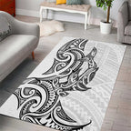 New Zealand Hammerhead Shark Area Rug Maori Haehae Mangopare White - Aussie Hoodie