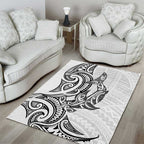New Zealand Hammerhead Shark Area Rug Maori Haehae Mangopare White - Aussie Hoodie
