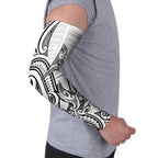 New Zealand Hammerhead Shark Arm Sleeves Maori Haehae Mangopare White - Aussie Hoodie