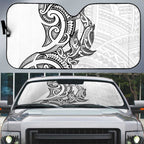New Zealand Hammerhead Shark Auto Sun Shade Maori Haehae Mangopare White - Aussie Hoodie
