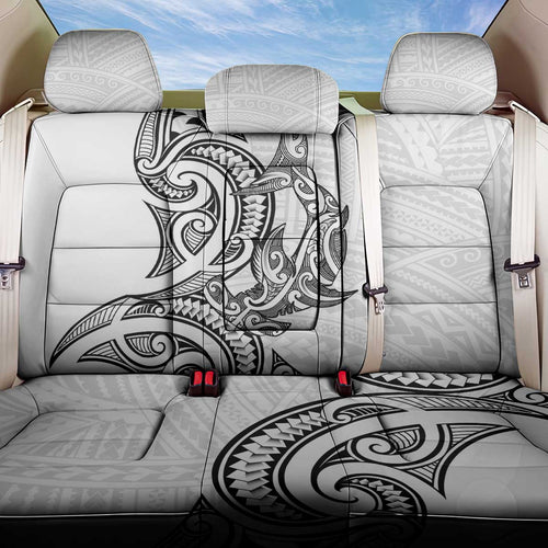 New Zealand Hammerhead Shark Back Car Seat Cover Maori Haehae Mangopare White - Aussie Hoodie