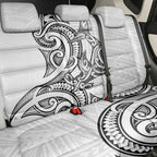 New Zealand Hammerhead Shark Back Car Seat Cover Maori Haehae Mangopare White - Aussie Hoodie