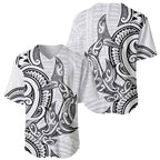 New Zealand Hammerhead Shark Baseball Jersey Maori Haehae Mangopare White - Aussie Hoodie