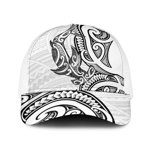 New Zealand Hammerhead Shark Baseball Net Cap Maori Haehae Mangopare White - Aussie Hoodie
