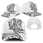 New Zealand Hammerhead Shark Baseball Net Cap Maori Haehae Mangopare White - Aussie Hoodie