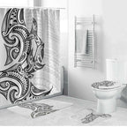 New Zealand Hammerhead Shark Bathroom Set Maori Haehae Mangopare White - Aussie Hoodie